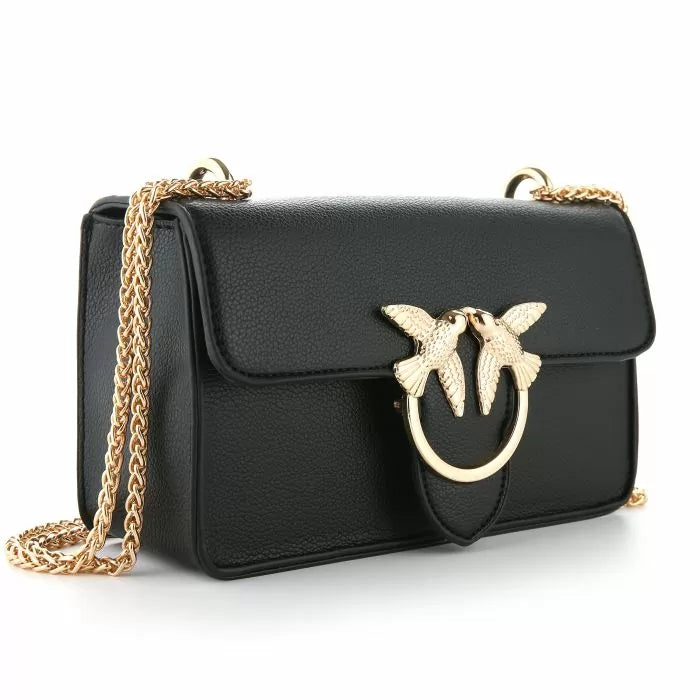 Black purse with bird clasp