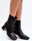 Ankle boots in black with a block heel
