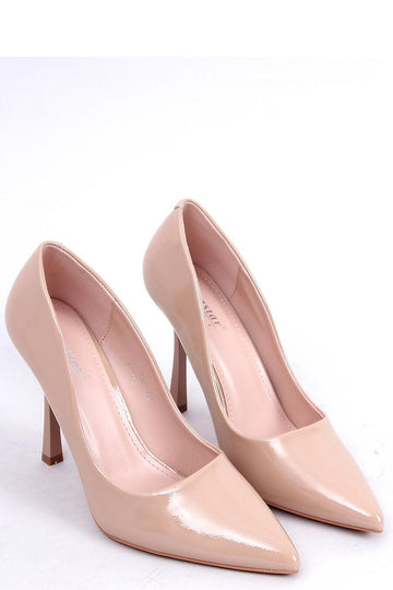 Glossy beige heels