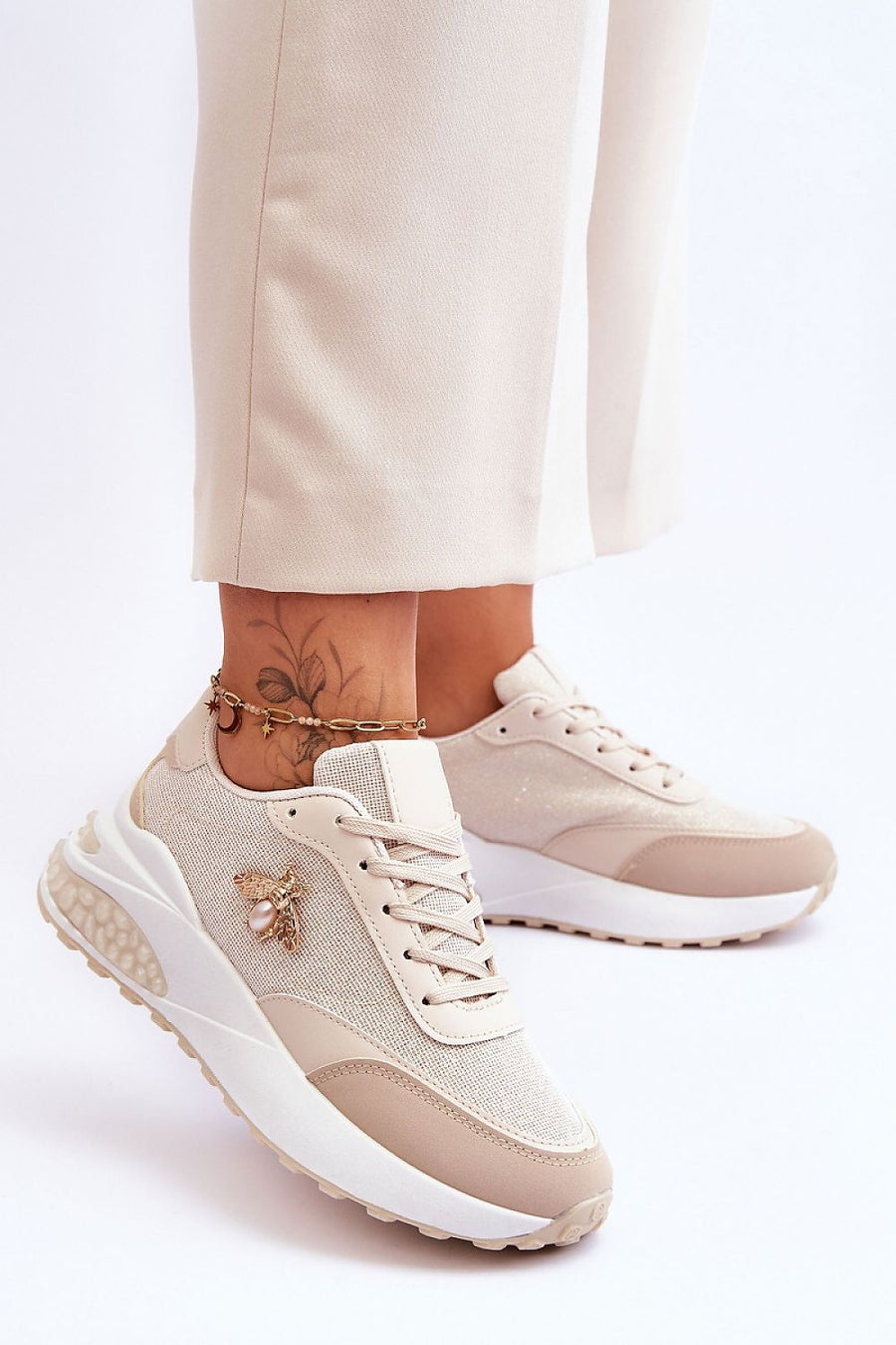 Roze/beige sneakers