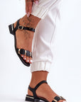 sandals with gold detail